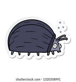 pegatina de un gran insecto de dibujos animados