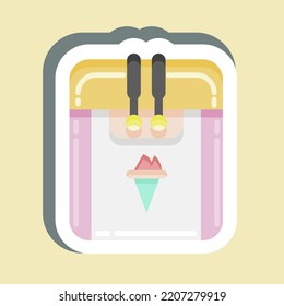 Sticker Ice Cream Machine. suitable for Kitchen Appliances symbol. simple design editable. design template vector. simple illustration