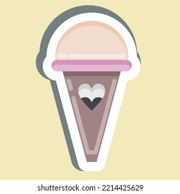 Sticker Ice Cream. suitable for Summer symbol. simple design editable. design template vector. simple illustration