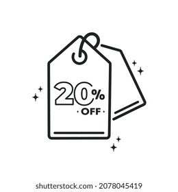 Sticker icon with 20% off on discounts
