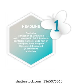 Sticker icon. Abstract paper infografics. Vector in lable style