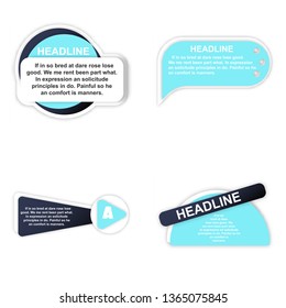 Sticker icon. Abstract paper infografics. Vector in lable style