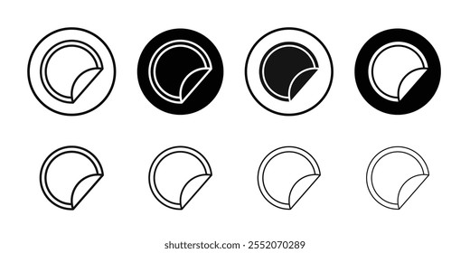 Sticker icon Black and white outline vector