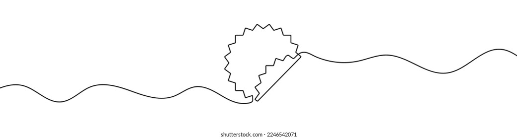 Sticker icon in continuous line drawing style. Line art of sale sticker icon. Vector illustration. Abstract background