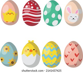 Sticker icon cute easter eggs 
