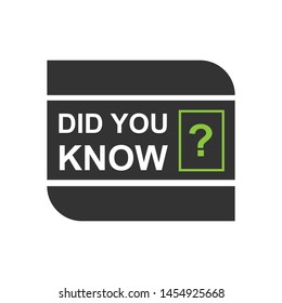 Sticker or Icon of Did You Know - Emblem and Question Symbol for Design and Websites, Presentation or Mobile Application.