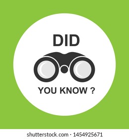 Sticker or Icon of Did You Know - Emblem and Question Symbol for Design and Websites, Presentation or Mobile Application.