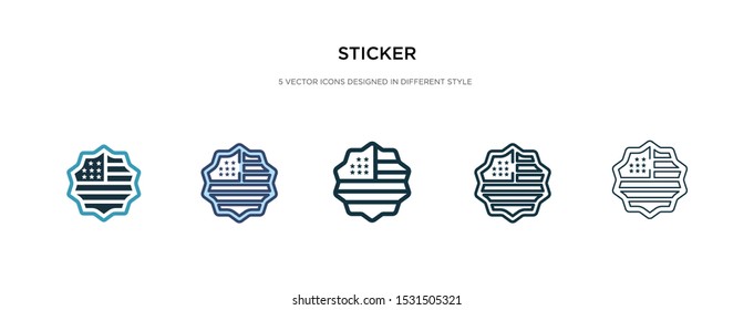 sticker icon in different style vector illustration. two colored and black sticker vector icons designed in filled, outline, line and stroke style can be used for web, mobile, ui