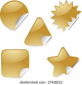 Sticker icon set, assorted blank geometric shapes