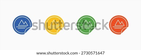 Sticker Icon Set Color Multiple Style Collection