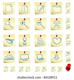 Juego de iconos de pegatinas aislado en fondo blanco. EPS vectorial8.