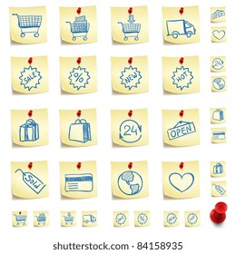 Sticker Icon Set Isolated on White Background. Vector EPS8.