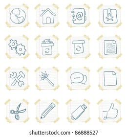 Juego de iconos de pegatinas aislado en fondo blanco. EPS vectorial8.