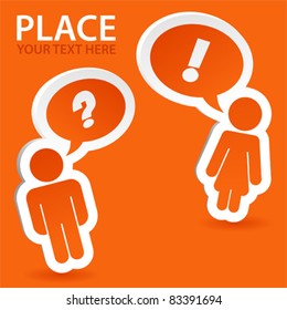 Sticker with icon support people, element for design, vector illustration