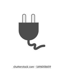 A sticker icon that can be used as a symbol of electrical energy. Icons from electrical equipment to be connected to electrical energy using a plug. Plug icon in two-dimensional format.