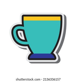 sticker icon vector illustration for teacup users
