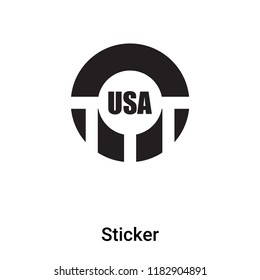 Sticker icon vector isolated on white background, logo concept of Sticker sign on transparent background, filled black symbol