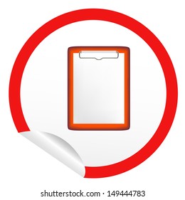 sticker icon web button with clipboard. EPS10 illustration 