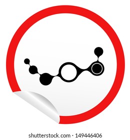 sticker icon web button with DNA molecule structure draw. EPS10 illustration 