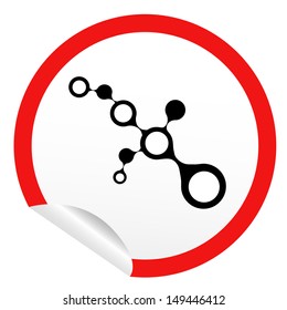 sticker icon web button with DNA molecule structure draw. EPS10 illustration 