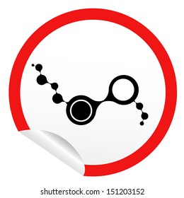 sticker icon web button with DNA molecule structure draw. EPS10 illustration 
