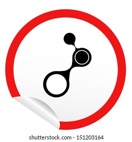 sticker icon web button with DNA molecule structure draw. EPS10 illustration 