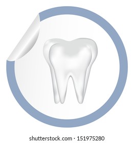 sticker icon web button with tooth. EPS10 illustration