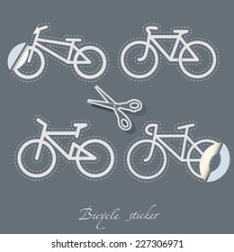 Sticker icons bicycle
