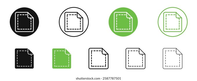 Sticker icons in black and green colors collection