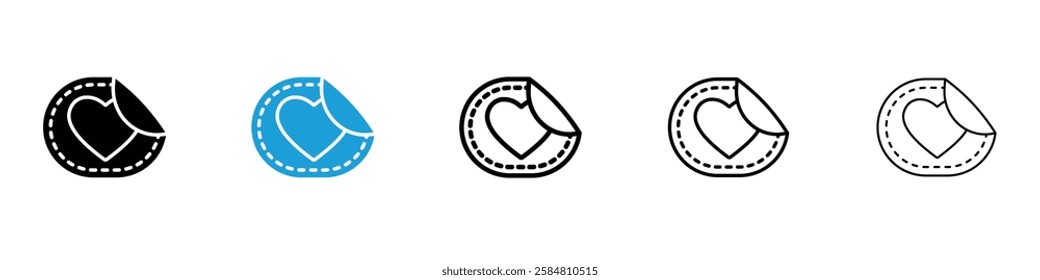 Sticker icons collection vectors in black and blue