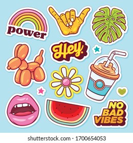 Sticker Icons Hand Drawn Doodle Coloring Vector