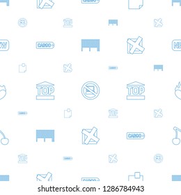 sticker icons pattern seamless white background. Included editable line bar code, no laptop, glued note, cargo tag, top of cargo box, cross icons. sticker icons for web and mobile.
