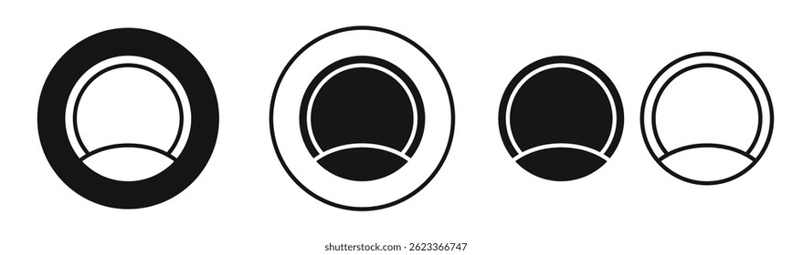 Sticker icons set in solid black and stroke line style