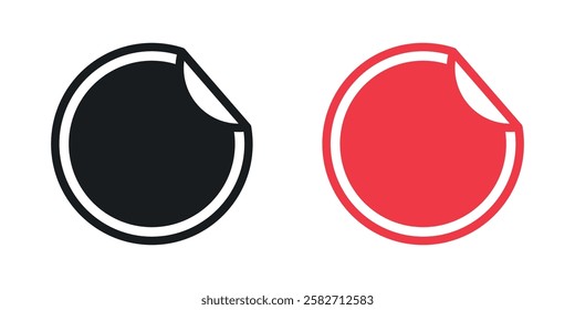 Sticker icons set vectors black and colored style