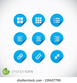 Sticker Icons, Symbols, Buttons, Sign, Emblem, Logo for Web Design, User Interface, Mobile Phone, Baby, Children, People