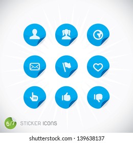 Sticker Icons, Symbols, Buttons, Sign, Emblem, Logo for Web Design, User Interface, Mobile Phone, Baby, Children, People