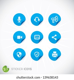 Sticker Icons, Symbols, Buttons, Sign, Emblem, Logo for Web Design, User Interface, Mobile Phone, Baby, Children, People