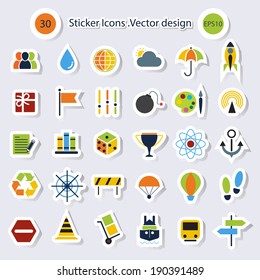 sticker Icons For Web and Mobile.Vector Design