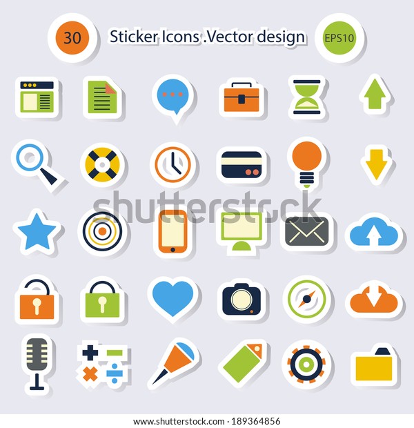 Sticker Iconsvector Design Stock Vector (Royalty Free) 189364856 ...