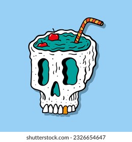 Sticker illustration art. Vector. Desain Drawing. Doodle