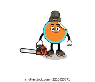 sticker illustration cartoon as a lumberjack , character design