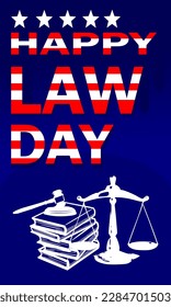 Sticker illustration on Law Day Vector