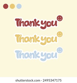 Sticker illustration of the word "Thank You"