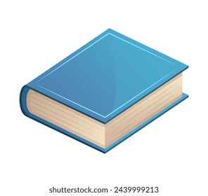 Sticker image of a book. This illustration shows a fascinating book that combines whimsical elements with practicality on a white background. Vector illustration.