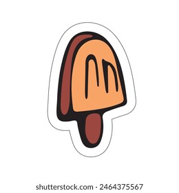 A sticker with an image of an ice cream on a white background.