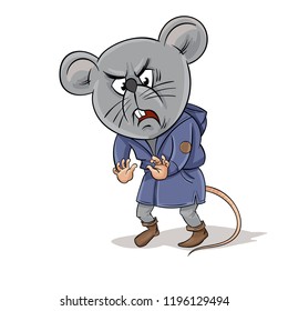 Sticker with the image of a mouse in an emotional state.