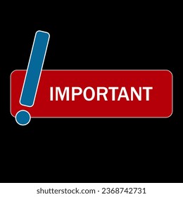 Sticker important, vector icon, button