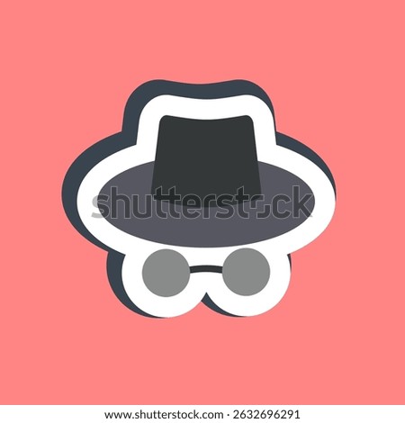 Sticker incognito mode. Internet network elements.