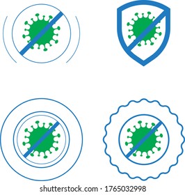 Pegar para indicar una zona segura, en el coronavirus (covid-19). Restaurante, café, tienda, logotipo para un territorio seguro y normas de prevención de enfermedades