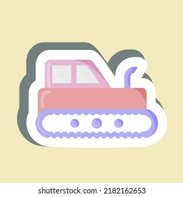 Sticker Industrial Tractor. suitable for Education symbol. simple design editable. design template vector. simple illustration